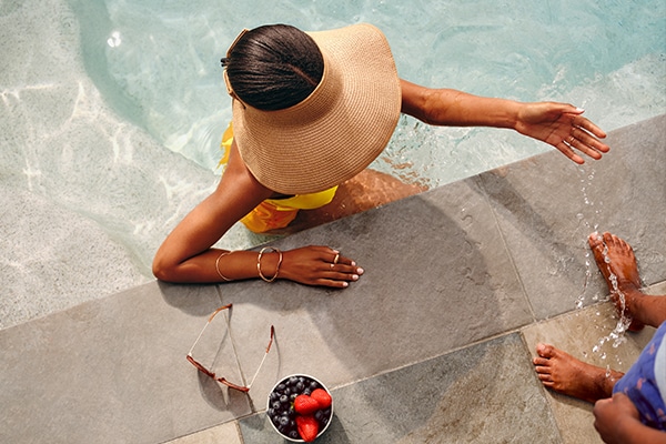 Lifestyle Image of a woman in a pool