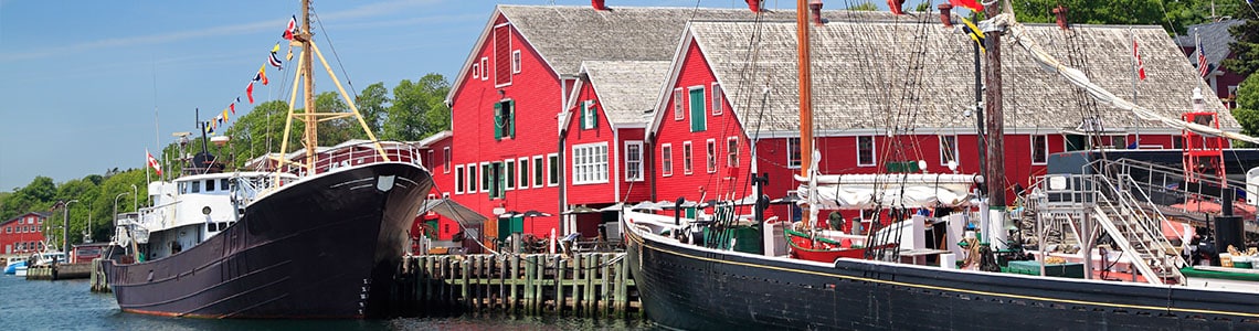 Historic Lunenburg Waterfront in Atlantic Canada