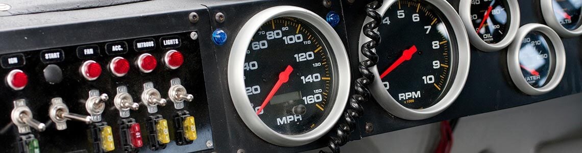 Dashboard of a Nascar in Virginia