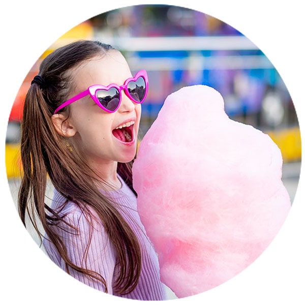 Girl Enjoying Cotton Candy