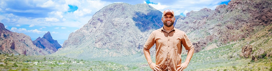 Chet exploring parks and nature hikes.