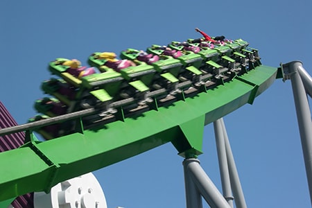 Roller coaster at Universal Studios in Florida
