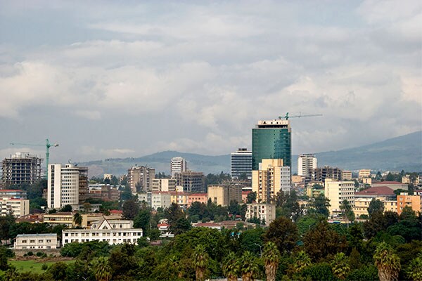 Skyline of Addis Ababa Ethiopia