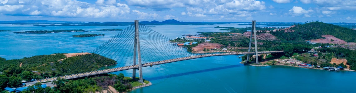 View of the Tengku Fisabililah Bridge in Batam Indonesia