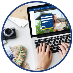 mobile phone displaying BW log-in screen