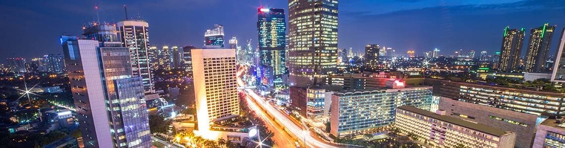 Jakarta Night City Skyline