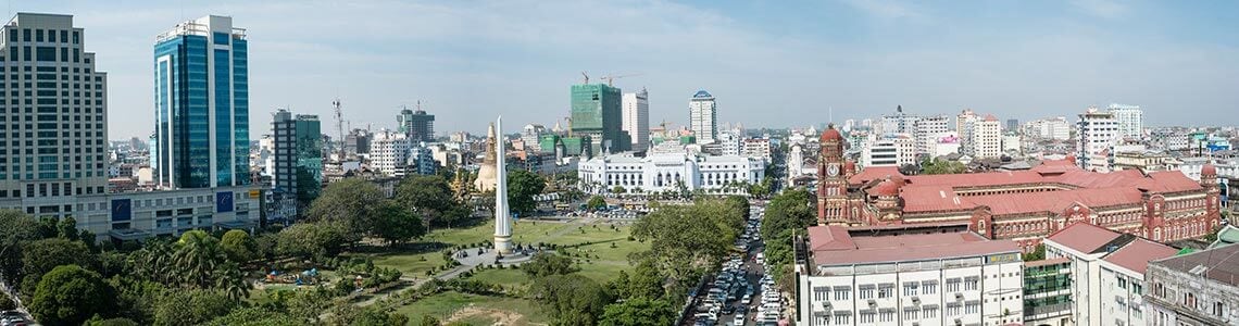 View of Central Yangon