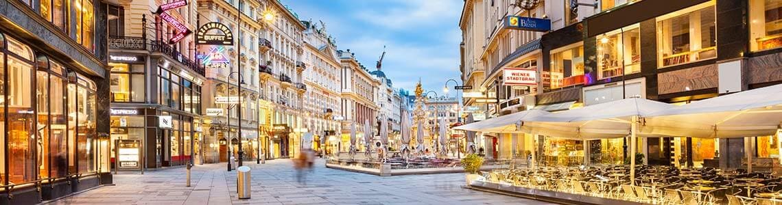 Graben Shopping District in Vienna, Austria