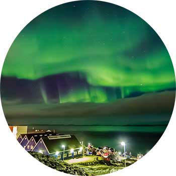 northern lights in Greenland