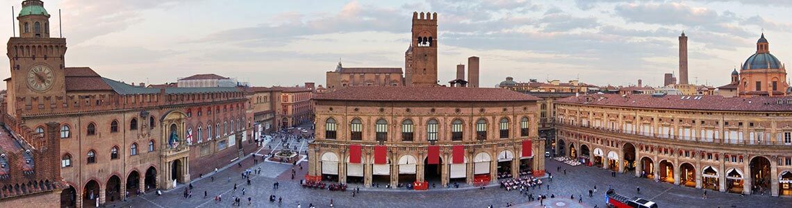 View of Piazza Maggiore, Bologna, Italy