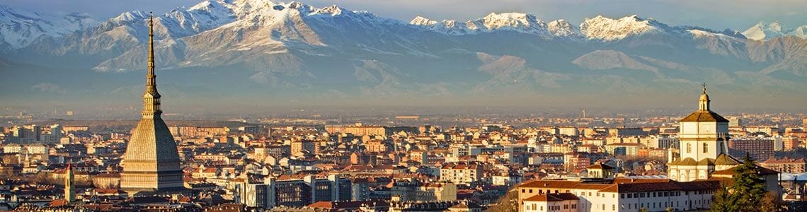 Turin, Mole Antonelliana and Alps