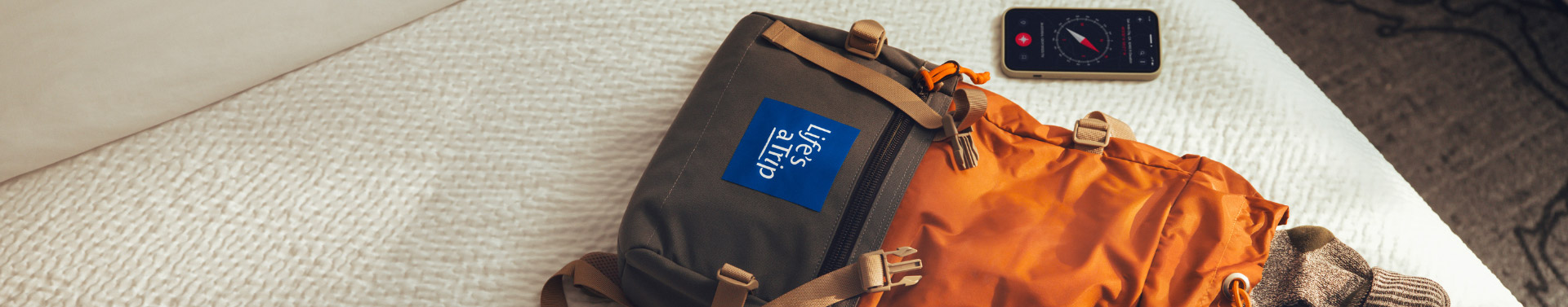 Travel backpack and phone