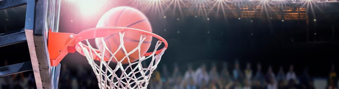 Basketball going in the net in Arizona