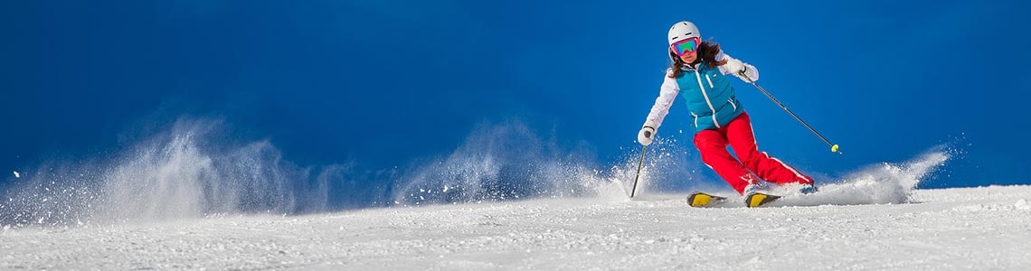 Woman skiing in Connecticut