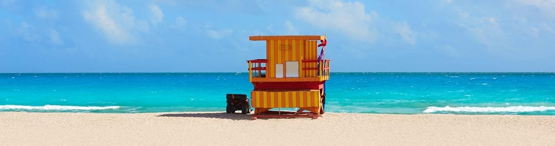 Lifeguard hut on Miami Beach, FL