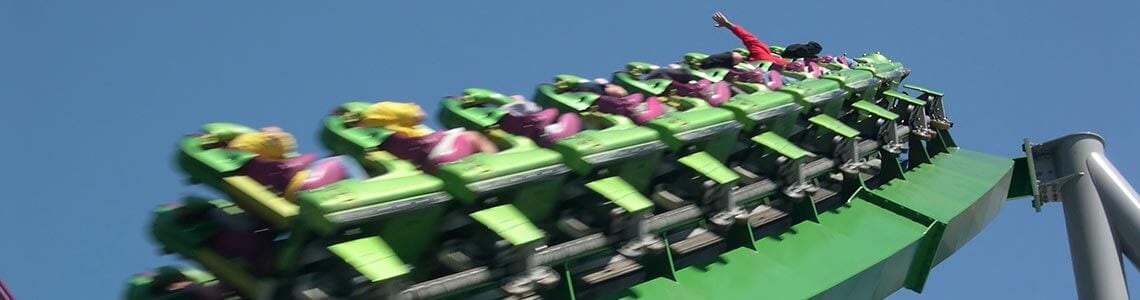 Roller Coaster in Universal Studios Orlando, FL