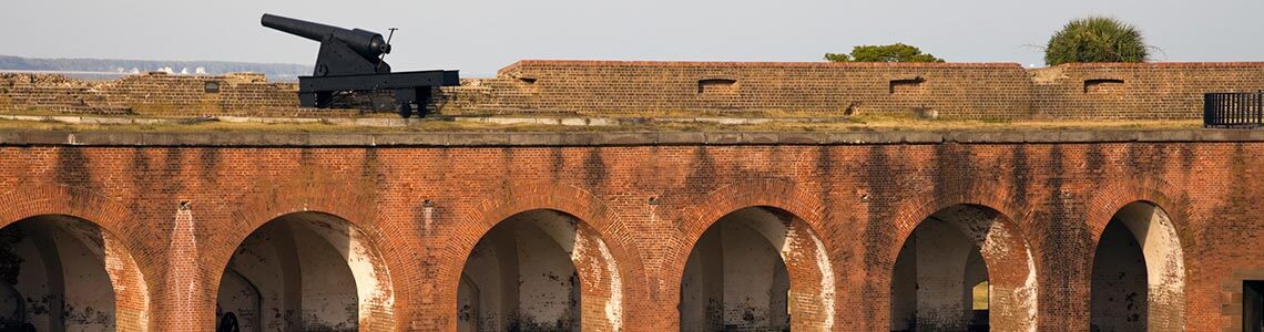 Cannons in Fort Pulaski in Georgia