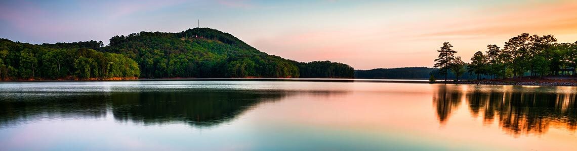 Sunset on a lake near Atlanta, Georgia