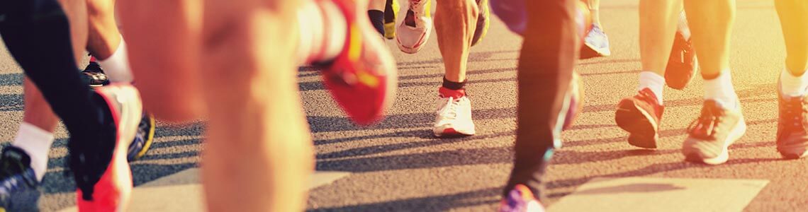 Running in the Chicago Marathon in Illinois