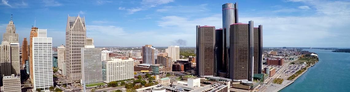 Aerial view of Detroit, Michigan