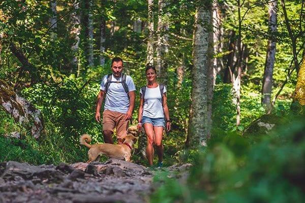 couple hiking in central minnesota