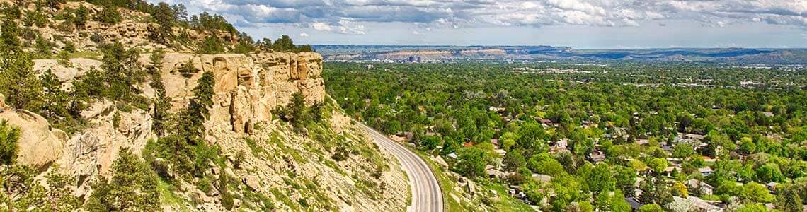 Rimrock view of Billings, Montana