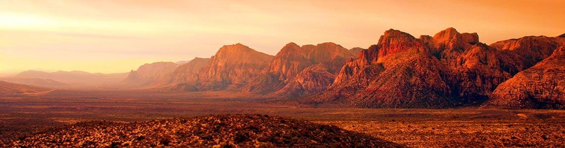 Red Rock Canyon at sunset in Nevada