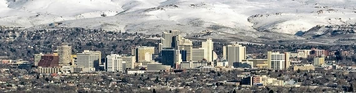 Reno, Nevada Skyline in the winter
