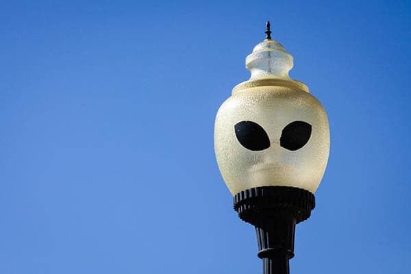 A lightpost in Roswell, NM