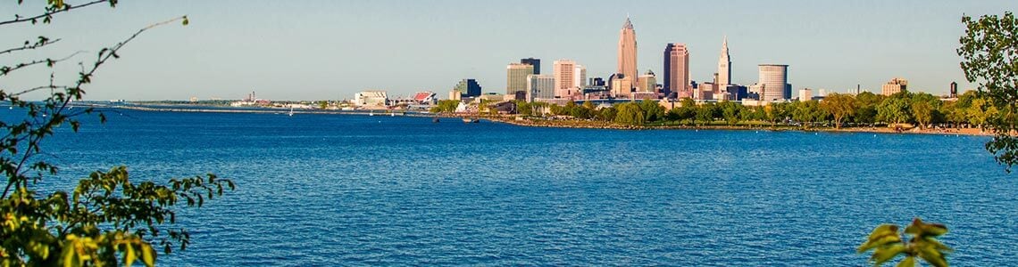Lake Erie and  Cleveland skyline 