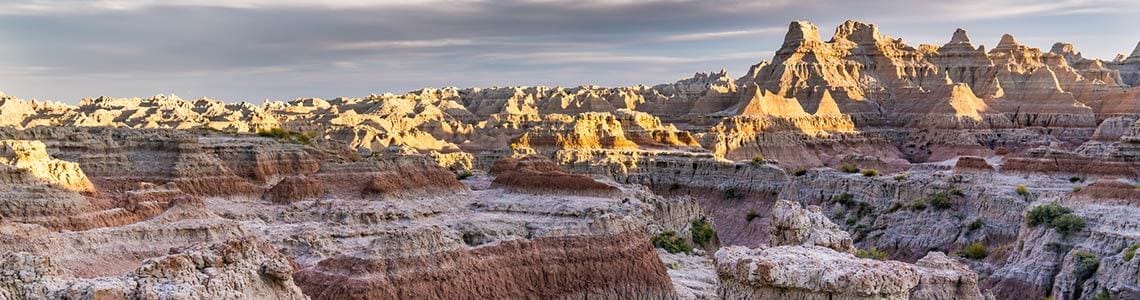 South Dakota Badlands at sunset