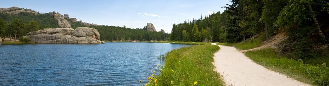 Hiking and biking trail in Black Hills SD