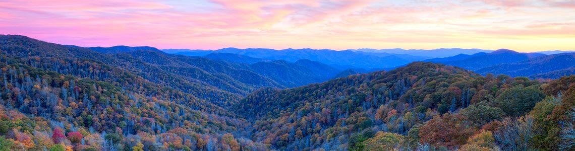 Dusk at  Blue Ridge Mountains in TN
