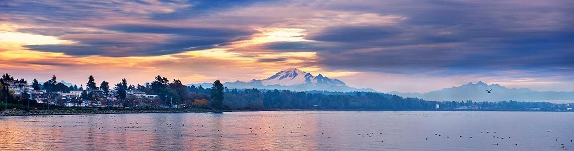 Mount Baker visible from Bellingham, WA
