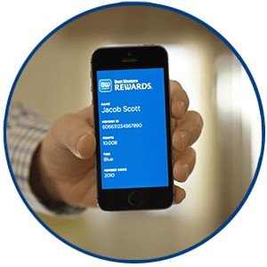 mobile phone displaying BW log-in screen